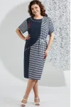 Платье Mira Fashion 5553 синий+белая полоска