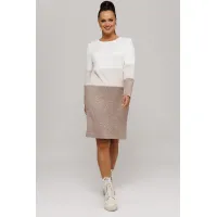 Платье Галеан Cтиль 915 бежевый с коричневым