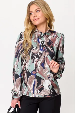 Блузка Talia Fashion 422 бирюза+черный