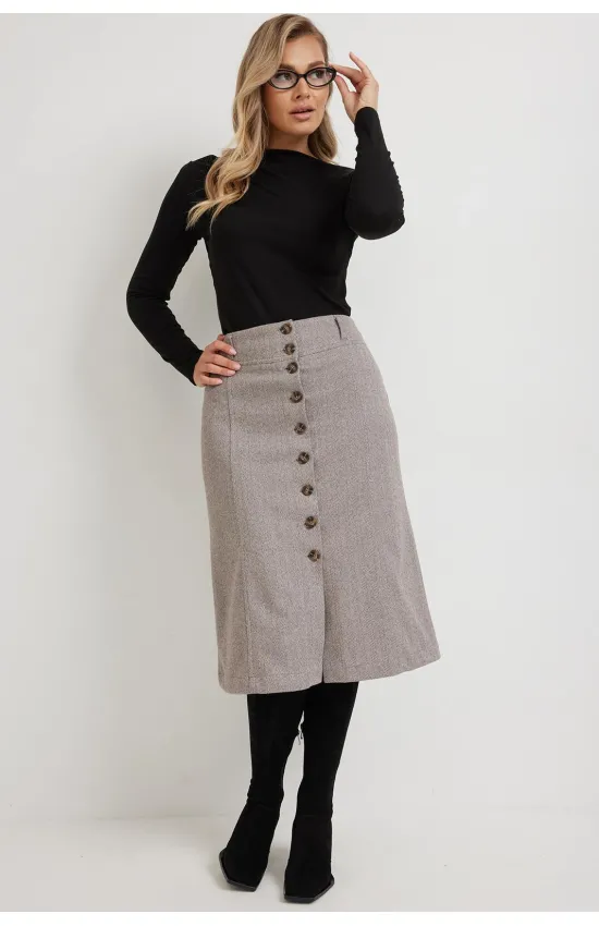 Юбка Mirolia 1263 коричнева ёлочка