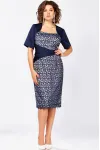 Платье Mira Fashion 5573 синий+белый