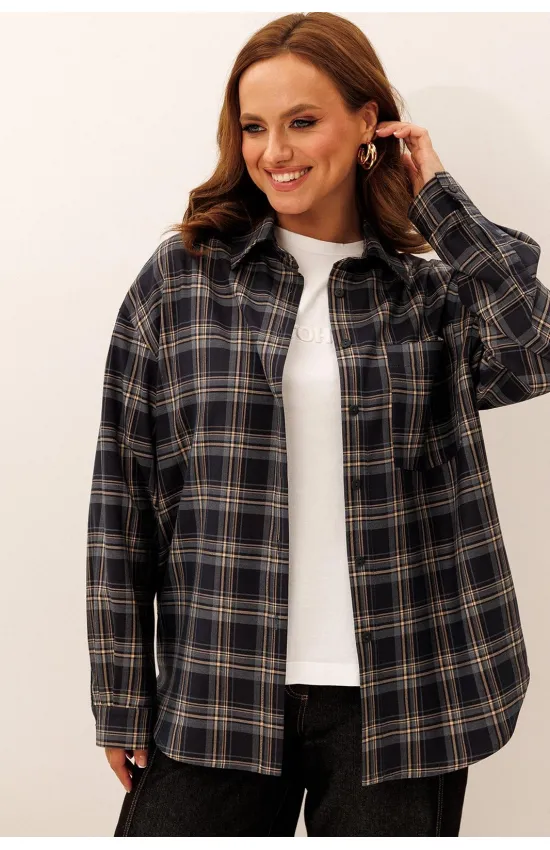 Блузка Лиона-Стиль 915 темно-синий