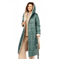 Пальто Диамант 1893 бежево-зелёный