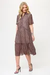 Платье Talia Fashion 424 геометрический принт в черно- коричневых тонах.