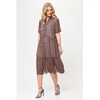 Платье Talia Fashion 424 геометрический принт в черно- коричневых тонах. Платье Talia Fashion 424 геометрический принт в черно- коричневых тонах.