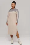 Платье Галеан Cтиль 995 бежевый с серым