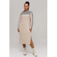 Платье Галеан Cтиль 995 бежевый с серым