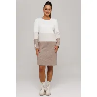 Платье Галеан Cтиль 915 бежевый с коричневым