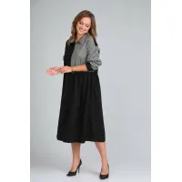 Платье Tvin 7764 черный+клетка