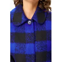 Пальто Дали 3583Л василёк с чёрным