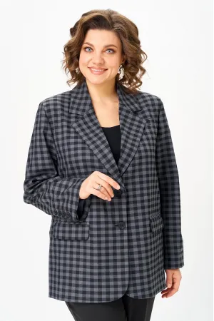 Пиджак Rishelie 1014 серый+клетка