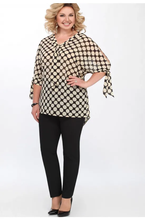 Блузка Matini 41322 бежевые горохи