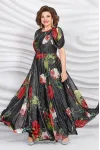 Платье Mira Fashion 5331 цветы на черном