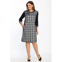 Платье Lady Style Classic 1488 Темно-синий с серым