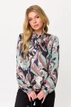 Блузка Talia Fashion 422 бирюза+черный