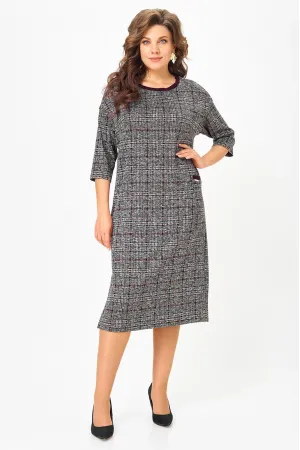 Платье Michel Chic 2191 бордо+серый+клетка