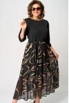 Платье Eva Grant 7216C черый+принт Платье Eva Grant 7216C черый+принт