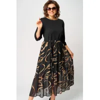 Платье Eva Grant 7216C черый+принт Платье Eva Grant 7216C черый+принт