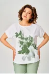 Блузка Rumoda 2259 белый_зеленый