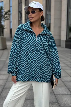 Кофта Dilanavip 2121 сине-голубой принт