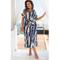 Платье Vittoria Queen 24173 синий+белый