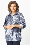 Блузка Белэльстиль 877-326 синий принт Блузка Белэльстиль 877-326 синий принт