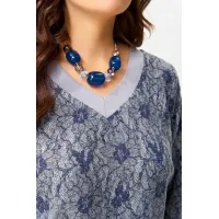 Платье Fita 5091 Роксана серо-синий