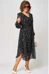 Платье Eva Grant 7297В черный в белый горох Платье Eva Grant 7297В черный в белый горох