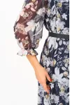 Платье Moda-Versal 2483 тёмно-синий с цветами