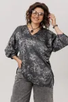 Блузка Anelli 1665.1 графитовый гербарий
