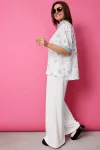 Блузка Begimoda 4132 шалфей на белом