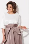 Платье Anastasia Mak 1229 жемчужный+капучино Платье Anastasia Mak 1229 жемчужный+капучино