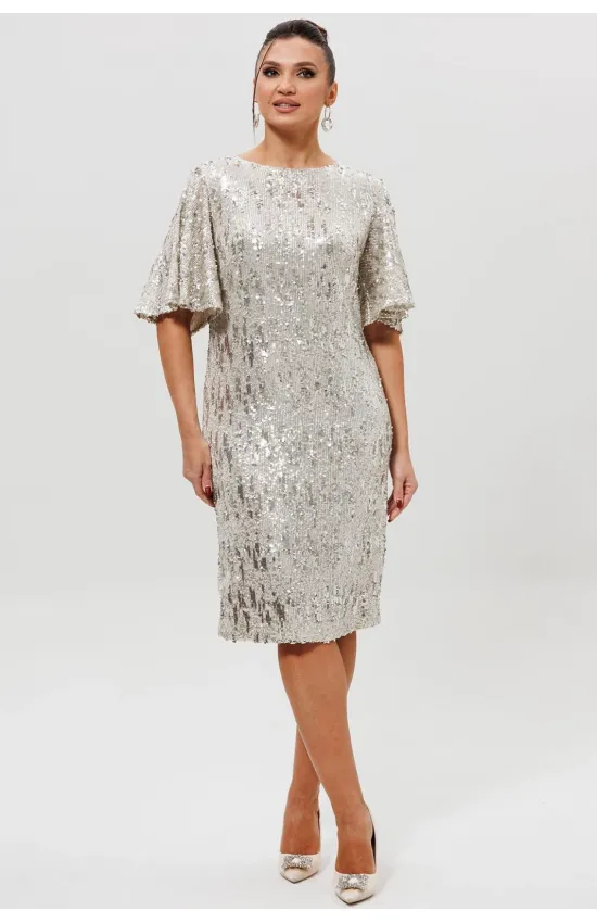 Платье Mislana 1037/1 серебро