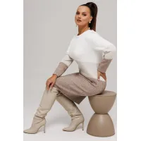 Платье Галеан Cтиль 915 бежевый с коричневым