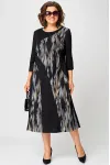 Платье Eva Grant 7220Л черный+принт Платье Eva Grant 7220Л черный+принт