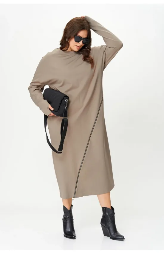 Платье Sova 11255 серый песок