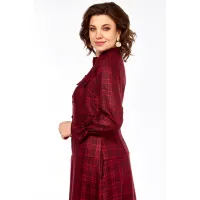 Платье Celentano 5078 бордовая клетка