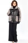 Куртка Lady Secret 7294 черный+леопардовый мех