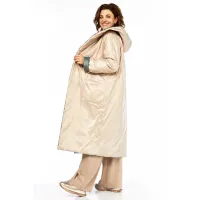 Пальто Диамант 1893 бежево-зелёный