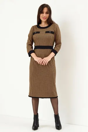 Платье Магия Моды 2147 сиена (гусиная лапка)