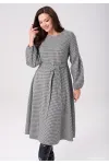 Платье Your Size 2269/164 Черно-белый в «гусиную лапку»