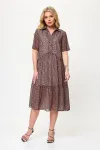 Платье Talia Fashion 424 геометрический принт в черно- коричневых тонах.