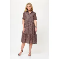 Платье Talia Fashion 424 геометрический принт в черно- коричневых тонах. Платье Talia Fashion 424 геометрический принт в черно- коричневых тонах.