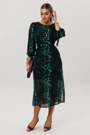 Платье Anelli 1733 Леопардовый изумруд