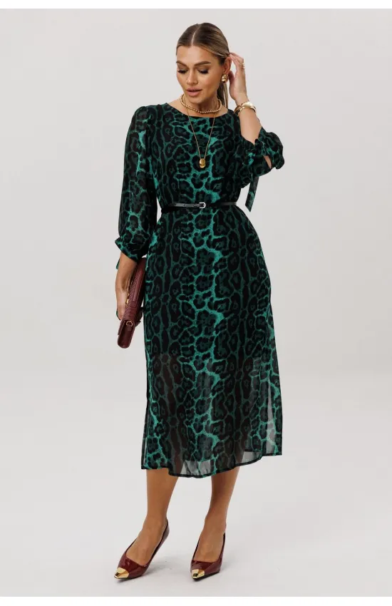 Платье Anelli 1733 Леопардовый изумруд