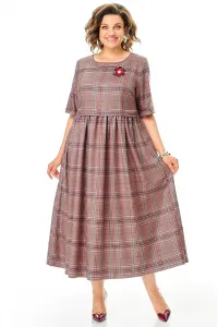 Платье Michel Chic 2132-2 брусничный, клетка