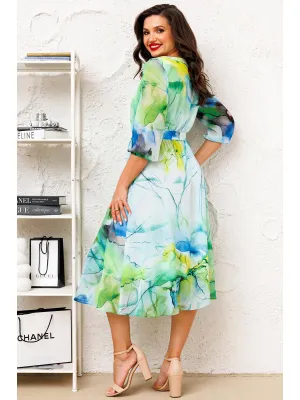 Платье Agatti 5239-1 зеленые тона