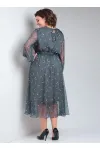 Платье Your Size 2219/170 Темно-зеленый в цветочный принт