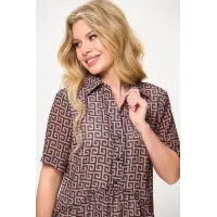 Платье Talia Fashion 424 геометрический принт в черно- коричневых тонах. Платье Talia Fashion 424 геометрический принт в черно- коричневых тонах.