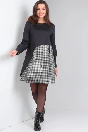 Платье Tvin 7609 черный клетка